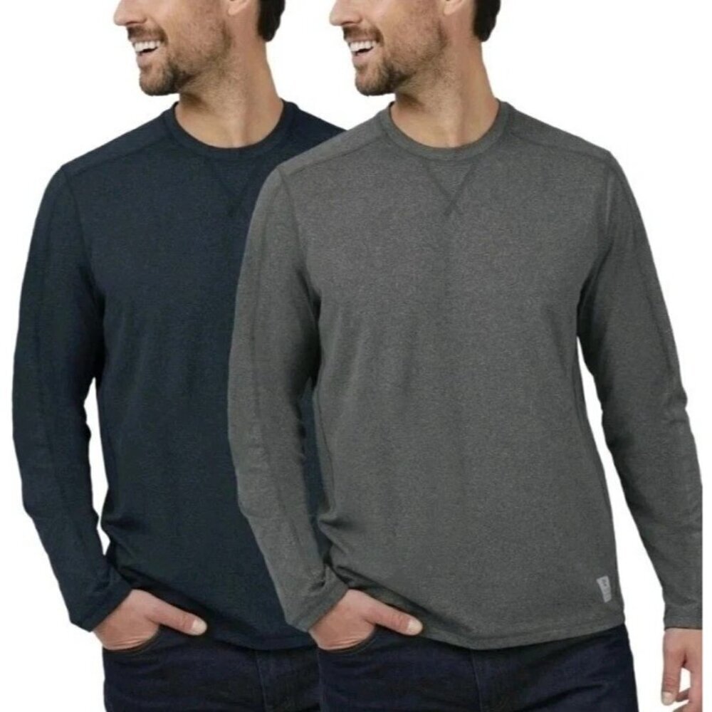 NWOT Rugged Elements Men's S Long Sleeve Shirts Gray & Blue Polyester M0087